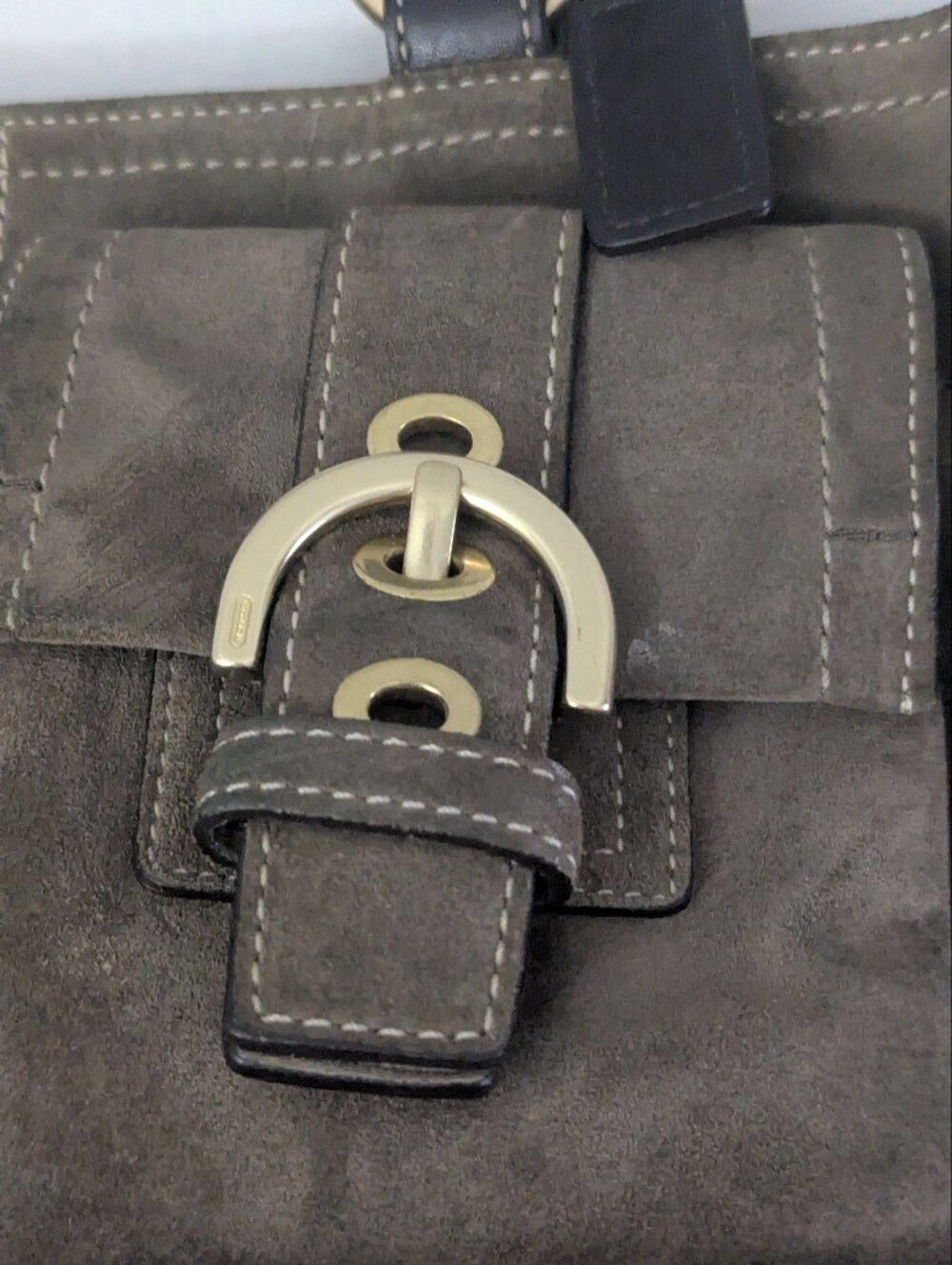 Vintage COACH Soho Women's Brown Suede Buckle Flap Satchel Bag E05S-8A22 - Picture 9 of 14